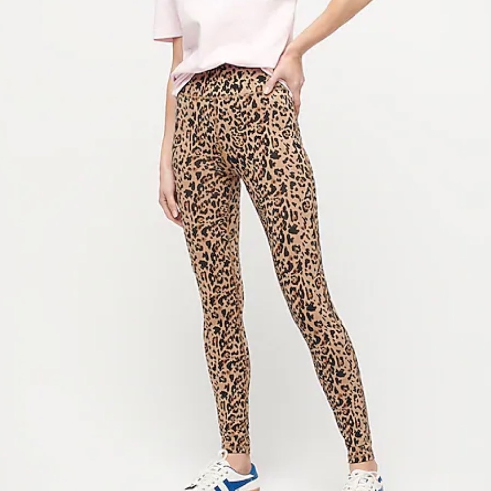 J. Crew 7/8 high-rise leggings in leopard. Size S.